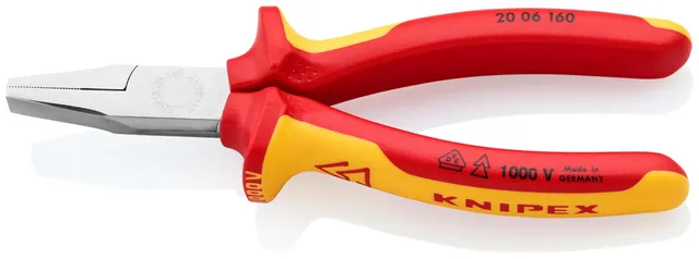 knipex-flachzange-20-06-160-160-mm-verchromt-vde-gepr-ft-mit-mehrkomponenten-h-l image 1
