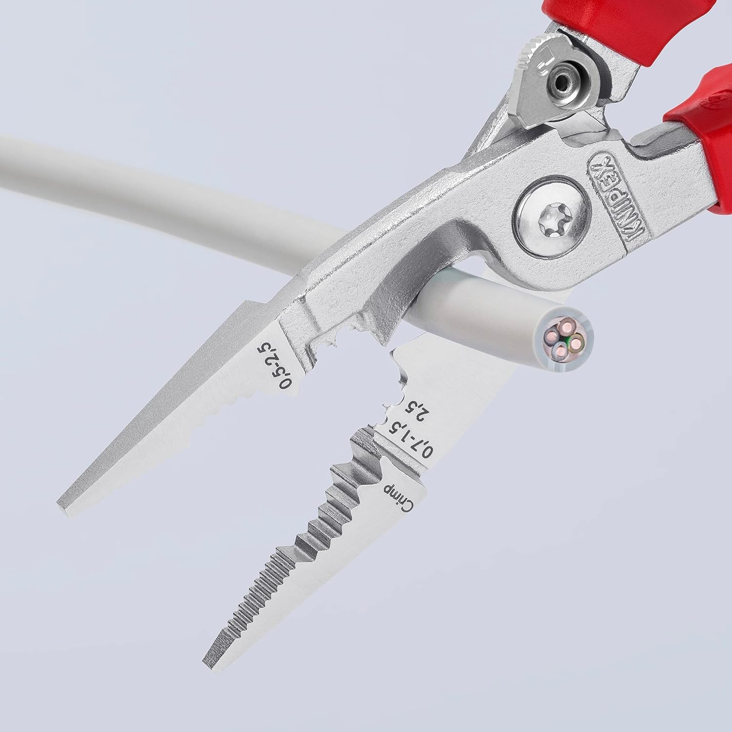 knipex-elektro-installationszange-13-96-200-sb-verchromt-vde-gepr-ft-200-mm image 4