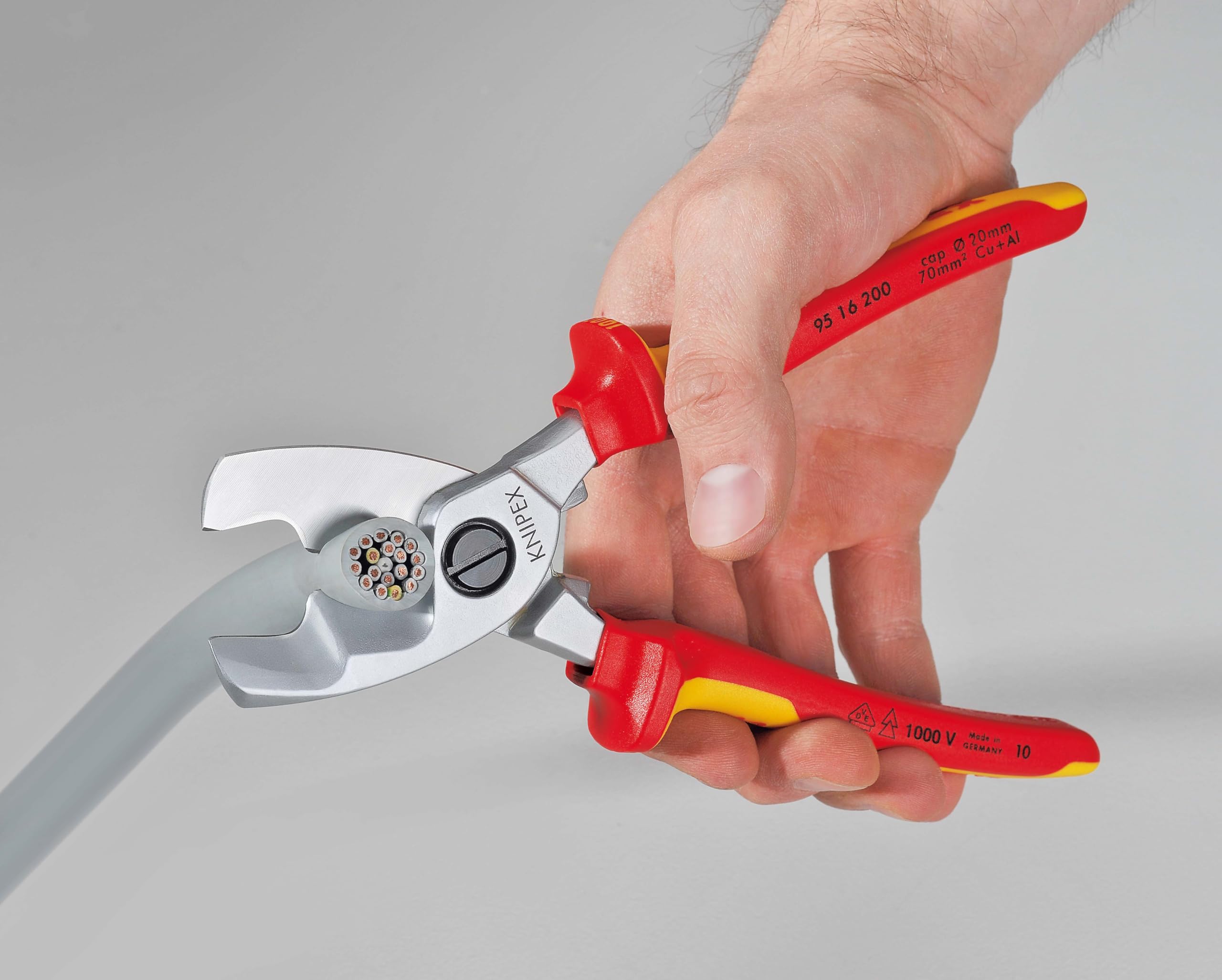 knipex-kabelschere-95-16-200-vde-kabelschneider-200-mm-mit-doppelschneide-bis-20 image 3