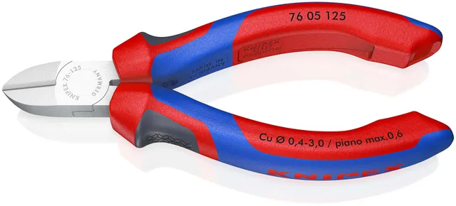 knipex-76-05-125-seitenschneider-125-mm-verchromt-f-r-elektromechanik-mit-comfor image 1