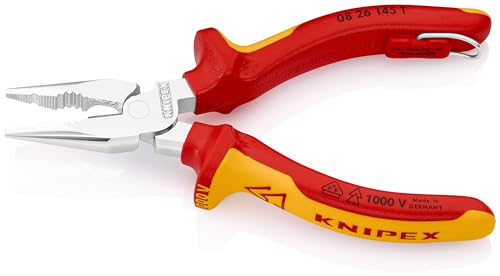 knipex-08-26-145-t-bk-spitz-kombizange-verchromt-vde-mit-absturzsicherung image 7