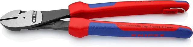 knipex-kraft-seitenschneider-74-02-250-t-bk-250-mm-mit-befestigungs-se-im-bliste image 1