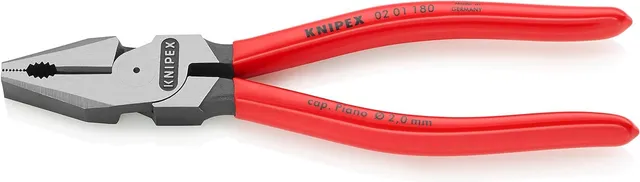 knipex-kraft-kombizange-02-01-180-sb-180-mm-mit-kunststoff-griff image 1