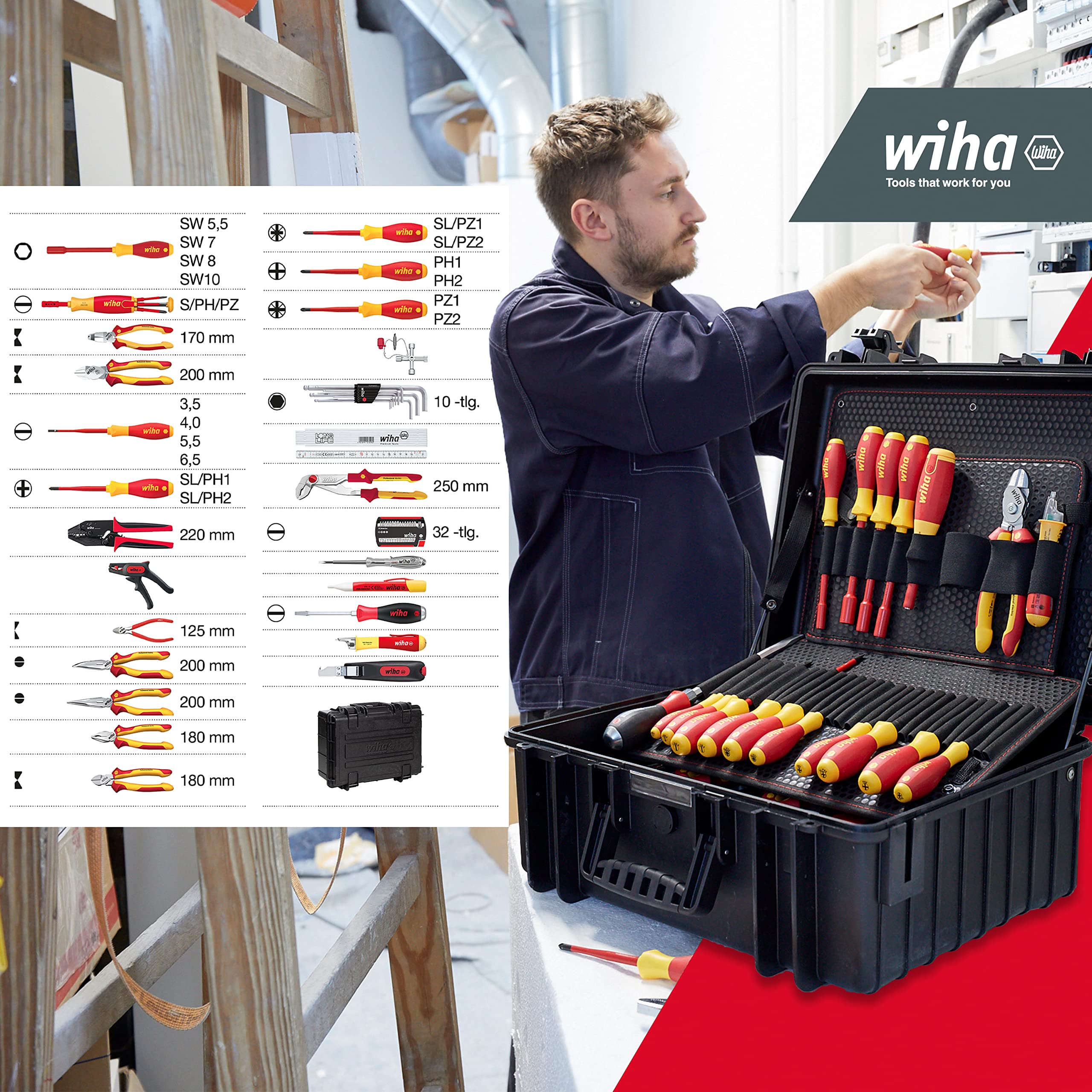 wiha-werkzeug-set-elektriker-competence-xl-81-tlg-40523-im-koffer image 5
