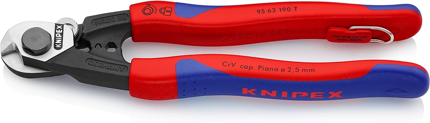 knipex-drahtseilschere-95-62-190-t-bk-190-mm-geschmiedet-mit-absturzsicherung image 1