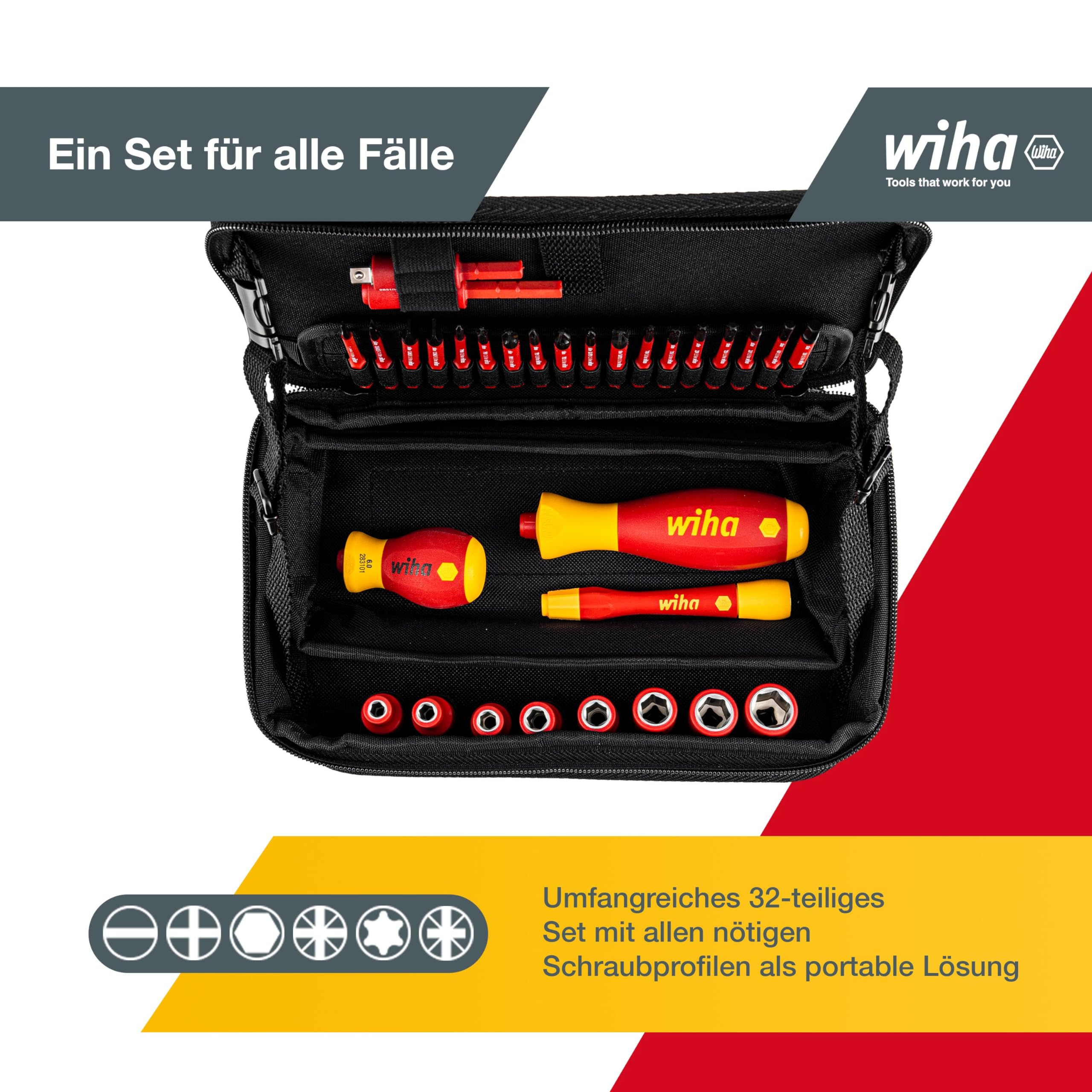 wiha-slimvario-electric-elektriker-werkzeug-set-32-teilig-43465-mit-funktionstas image 2