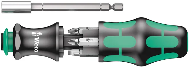 wera-kraftform-kompakt-28-05134491001-bit-handhalter-set-mit-tasche-7-teilig image 1