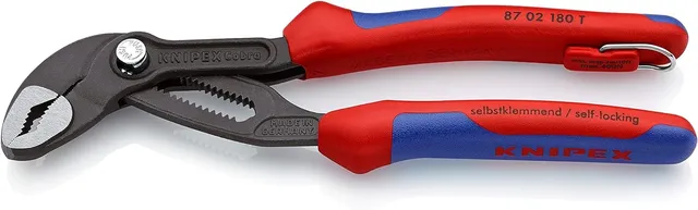 knipex-cobra-hightech-wasserpumpenzange-87-02-180-t-bk-180-mm-mit-absturzsicheru image 1