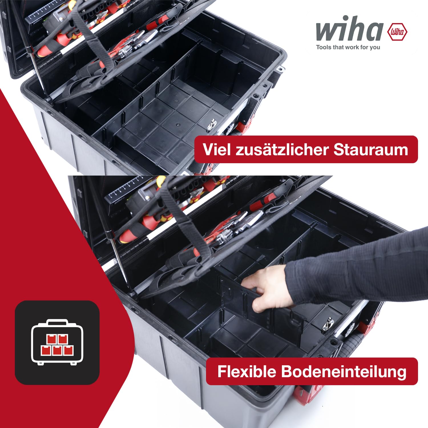 wiha-werkzeugkoffer-xl-2-trolley-electric-60-tlg-45795-mit-teleskopgriff image 3