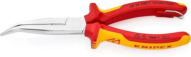 knipex-flachrundzange-mit-schneide-26-26-200-t-bk-200-mm-vde-storchschnabelzange image 1