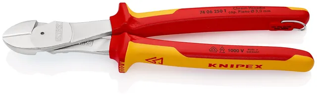knipex-kraft-seitenschneider-74-06-250-t-vde-verchromt-250-mm-mit-absturzsicheru image 1