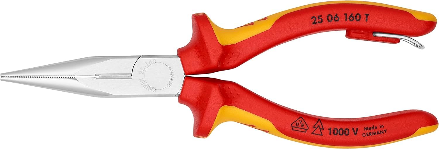 knipex-25-06-160-t-bk-flachrundzange-160-mm-vde-mit-schneide-und-absturzsicherun image 3