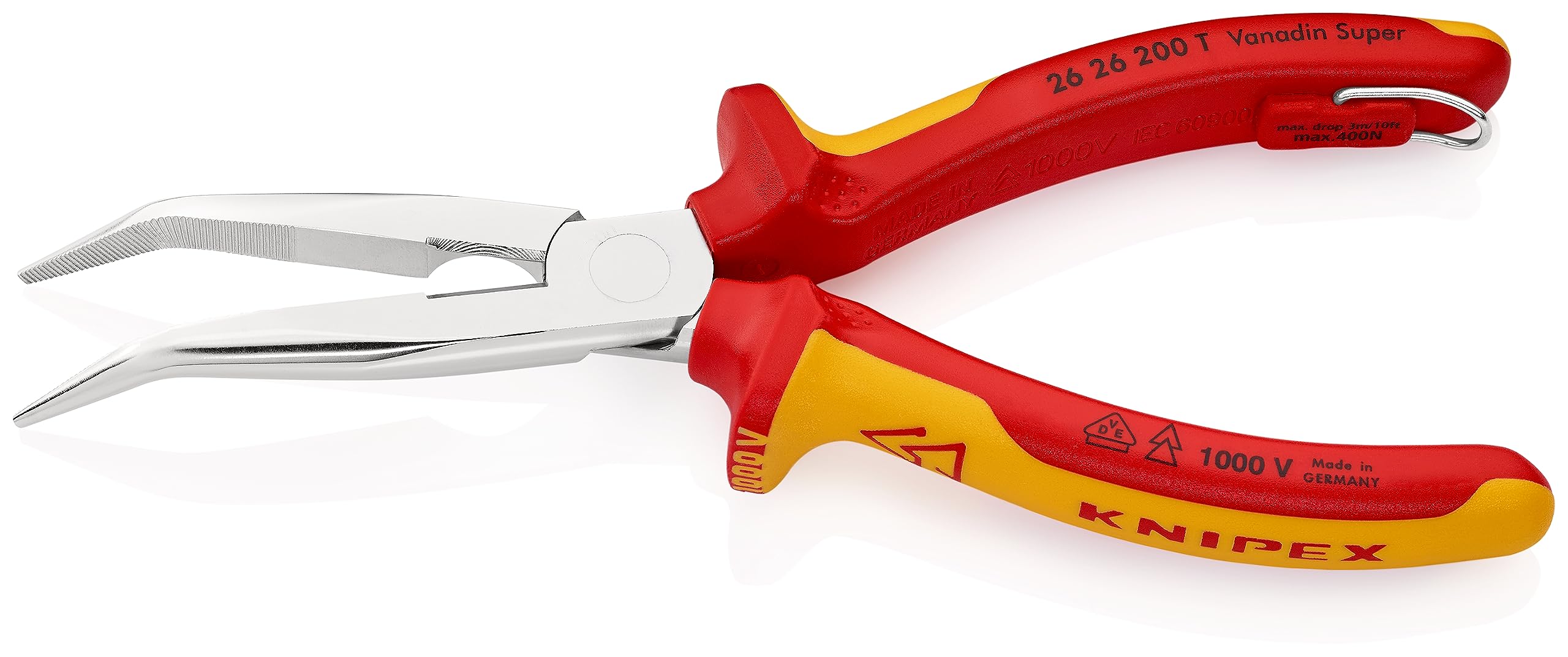 knipex-26-26-200-t-flachrundzange-storchschnabelzange-vde-mit-absturzsicherung image 2