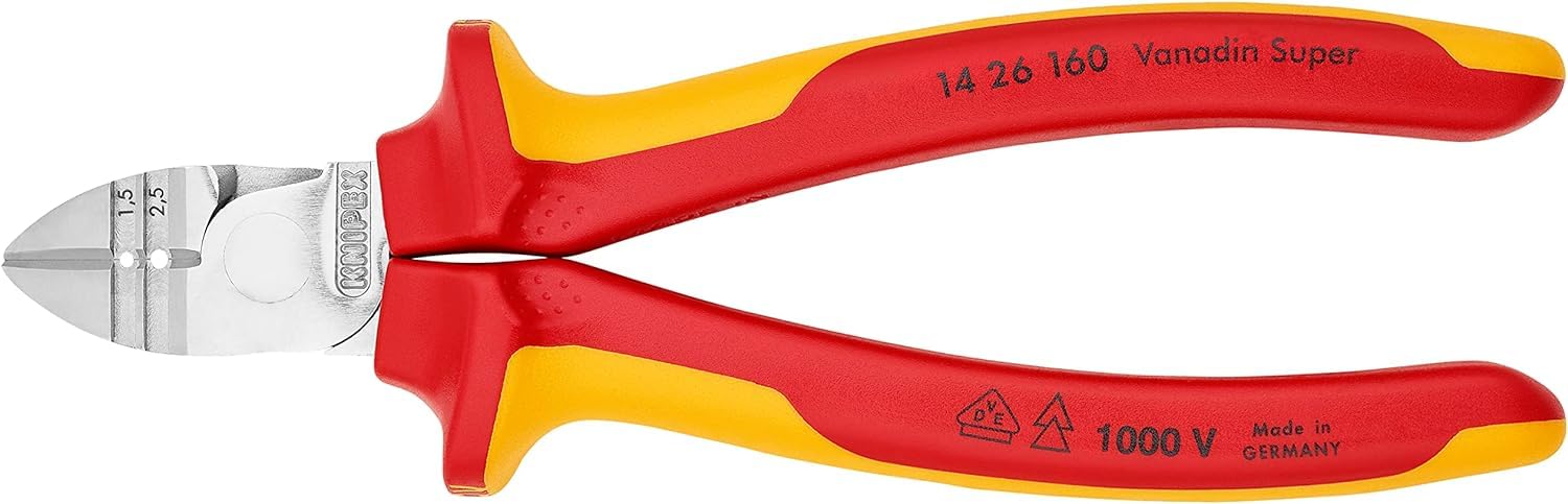knipex-14-26-160-sb-abisolier-seitenschneider-verchromt-160-mm-vde image 3