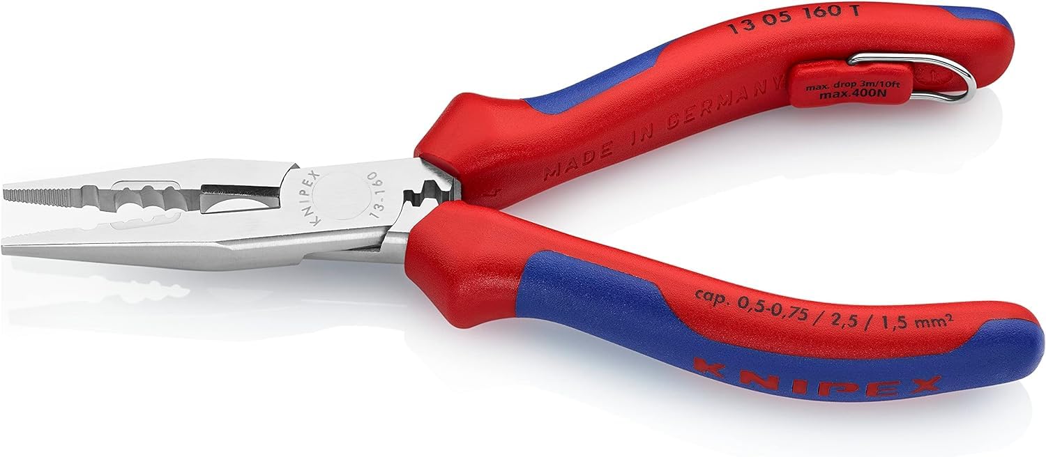knipex-verdrahtungszange-13-05-160-t-160-mm-verchromt-mit-tether-se image 3