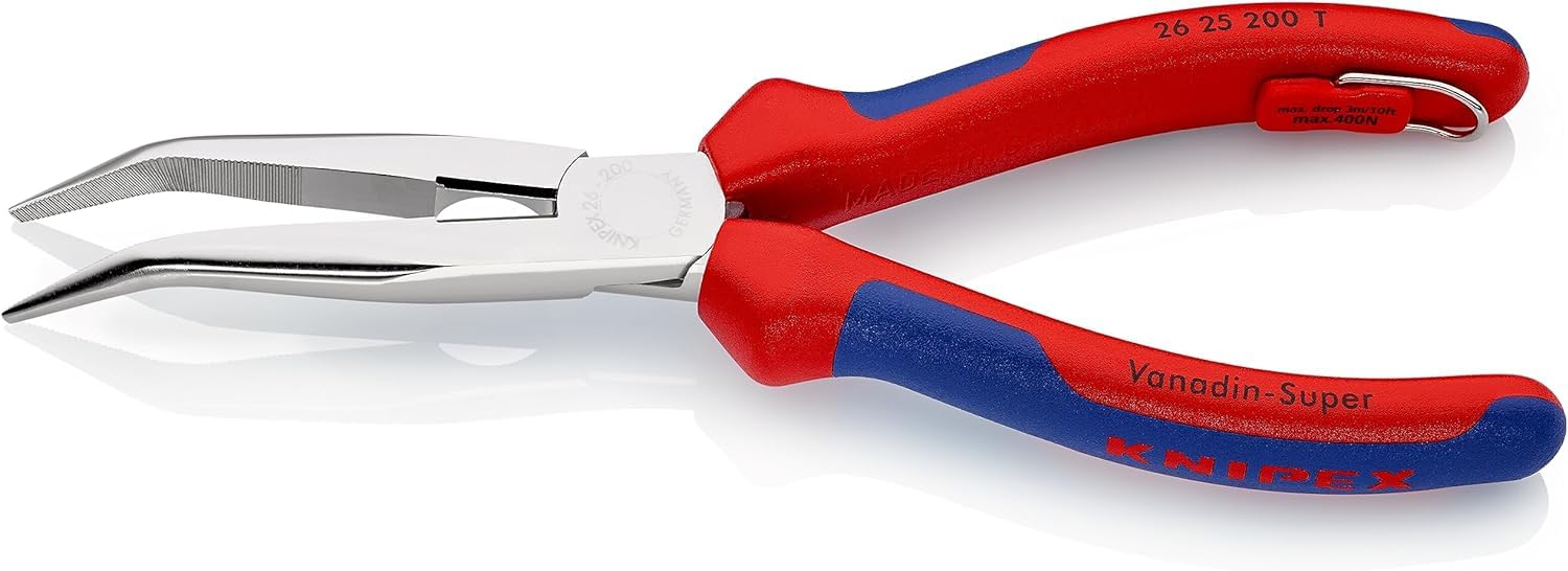 knipex-flachrundzange-mit-schneide-26-25-200-t-200-mm-verchromt-mit-absturzsiche image 1