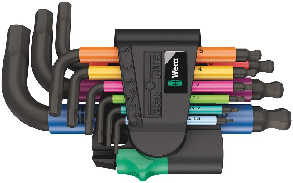 wera-950-9-hex-plus-multicolour-2-winkelschl-sselsatz-9-teilig-blacklaser-051331 image 1