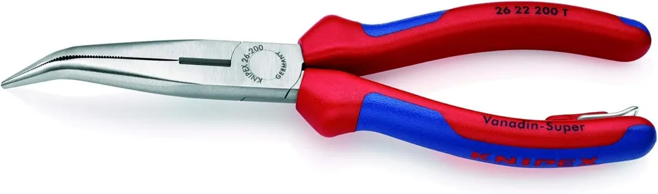 knipex-flachrundzange-mit-schneide-26-22-200-t-storchschnabelzange-200-mm image 1