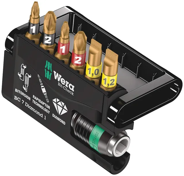 wera-bit-check-7-diamond-1-7-teiliges-bit-sortiment-05057416001 image 1