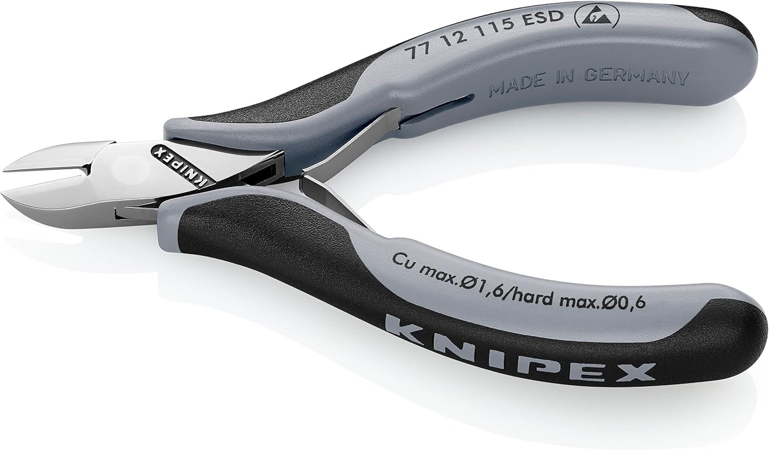 knipex-elektronik-seitenschneider-esd-77-12-115-115-mm-mit-mehrkomponenten-h-lle image 2