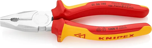 knipex-kombizange-01-06-190-chrom-vanadin-verchromt-isoliert-190-mm image 1