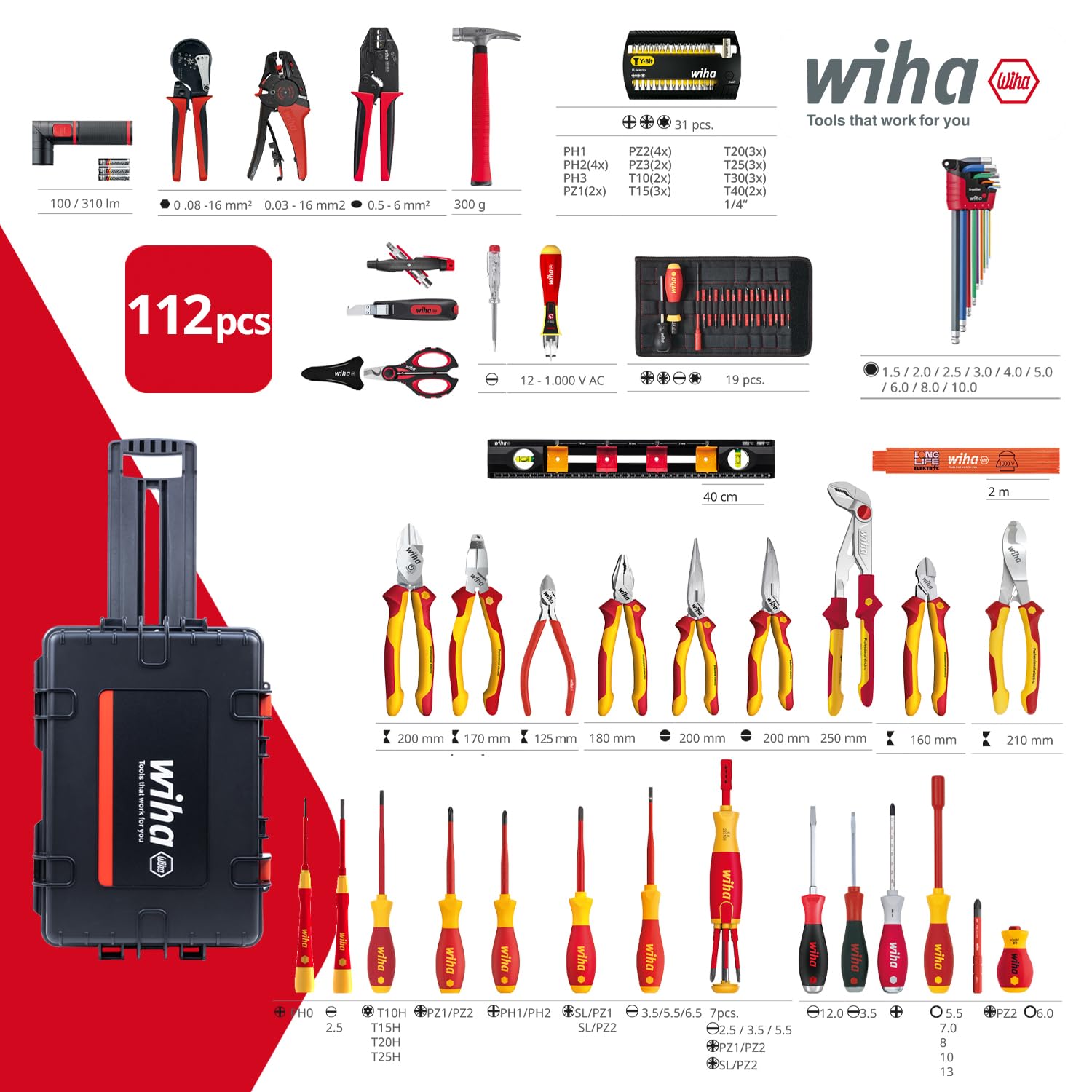 wiha-competence-xxl-ii-elektriker-werkzeugkoffer-112-teilig-trolley-42069 image 2