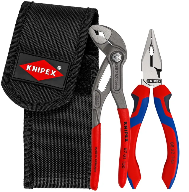 knipex-00-20-72-v06-mini-zangenset-cobra-spitz-kombi-2-teilig-mit-g-rteltasche image 1