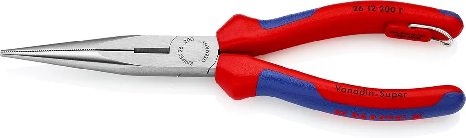 knipex-flachrundzange-storchschnabel-26-12-200-t-bk-200-mm image 1