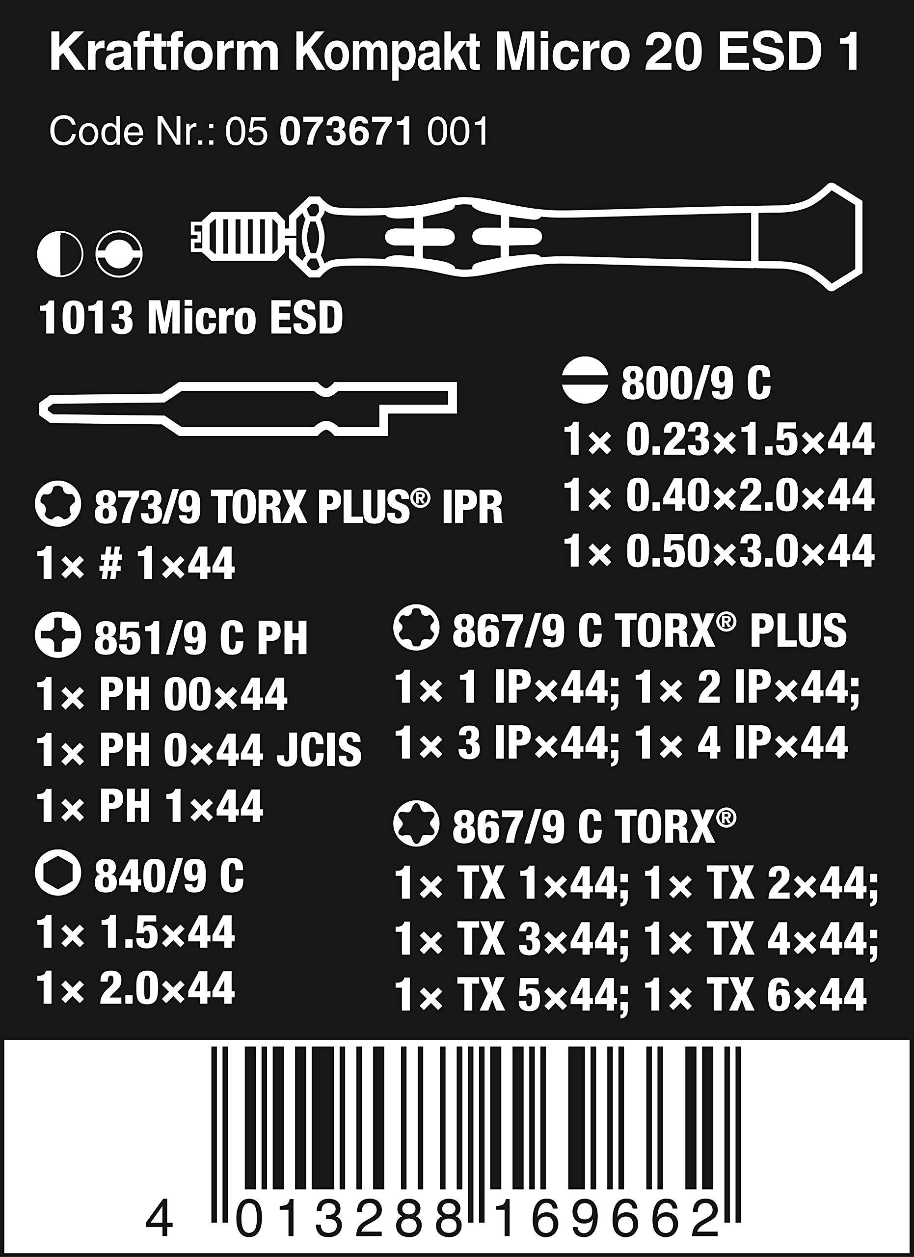 wera-kraftform-kompakt-micro-set-esd20-sb-bit-schraubendreher-set-20-teilig-0507 image 2