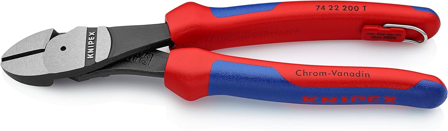 knipex-kraft-seitenschneider-74-22-200-t-bk-200-mm-64-hrc-mit-absturzsicherung image 1