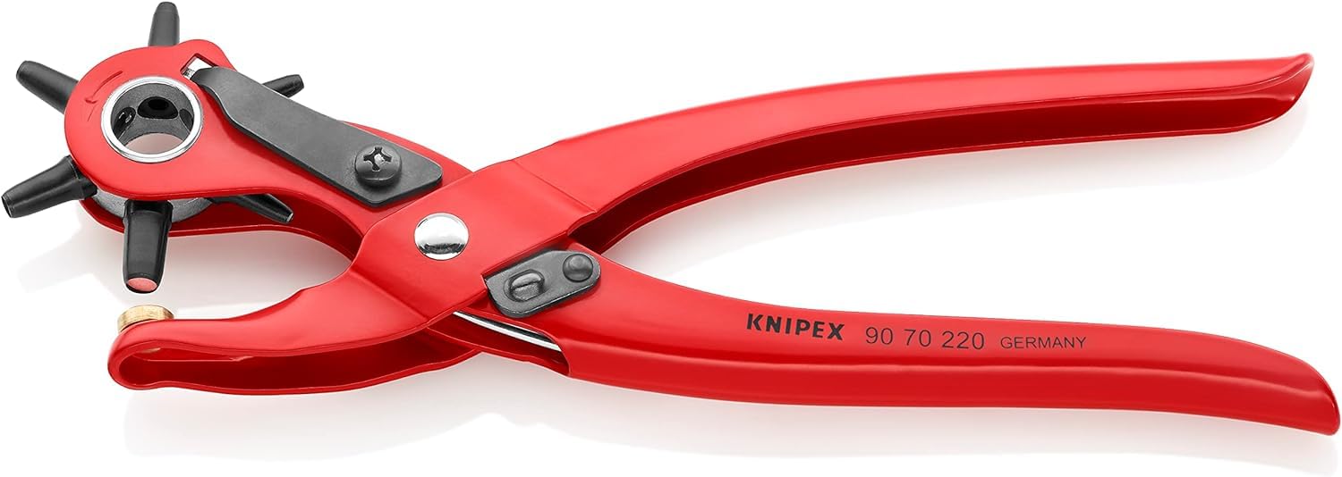 knipex-revolverlochzange-90-70-220-lochzange-220-mm-rot-f-r-leder-textil-kunstst image 1