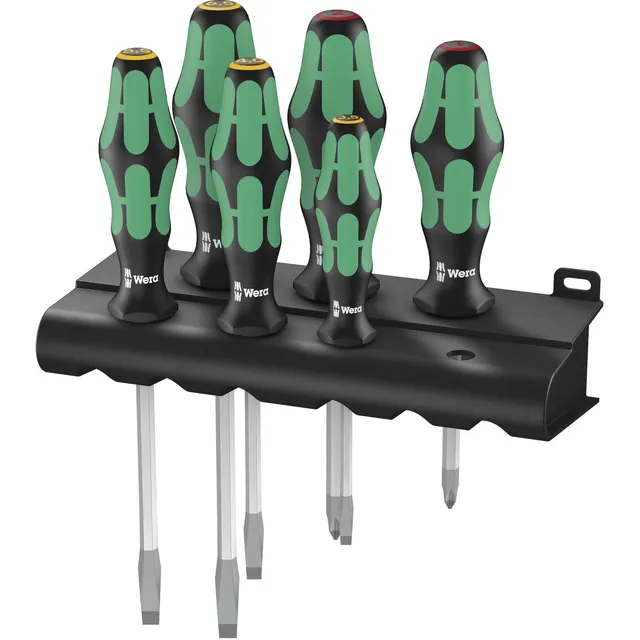 wera-334-sk-6-rack-schraubendrehersatz-kraftform-plus-lasertip-6-teilig image 1