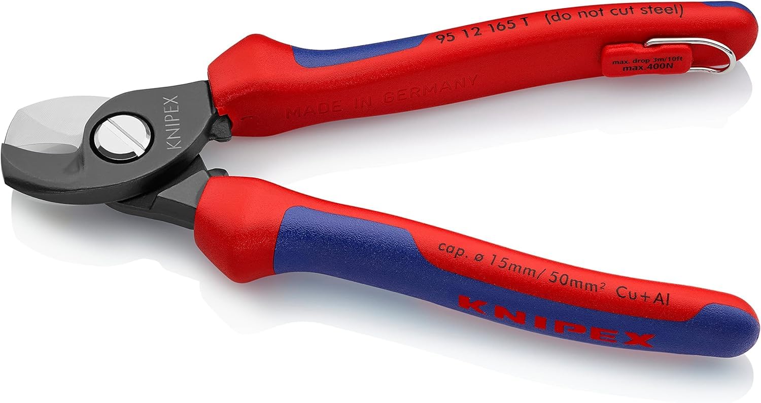 knipex-95-12-165-t-bk-kabelschere-165-mm-br-niert-mit-absturzsicherung image 2