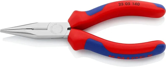knipex-flachrundzange-mit-schneide-25-05-140-radiozange-140-mm-verchromt image 1