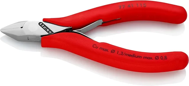 knipex-77-41-115-elektronik-seitenschneider-115-mm-mit-doppelfeder image 1