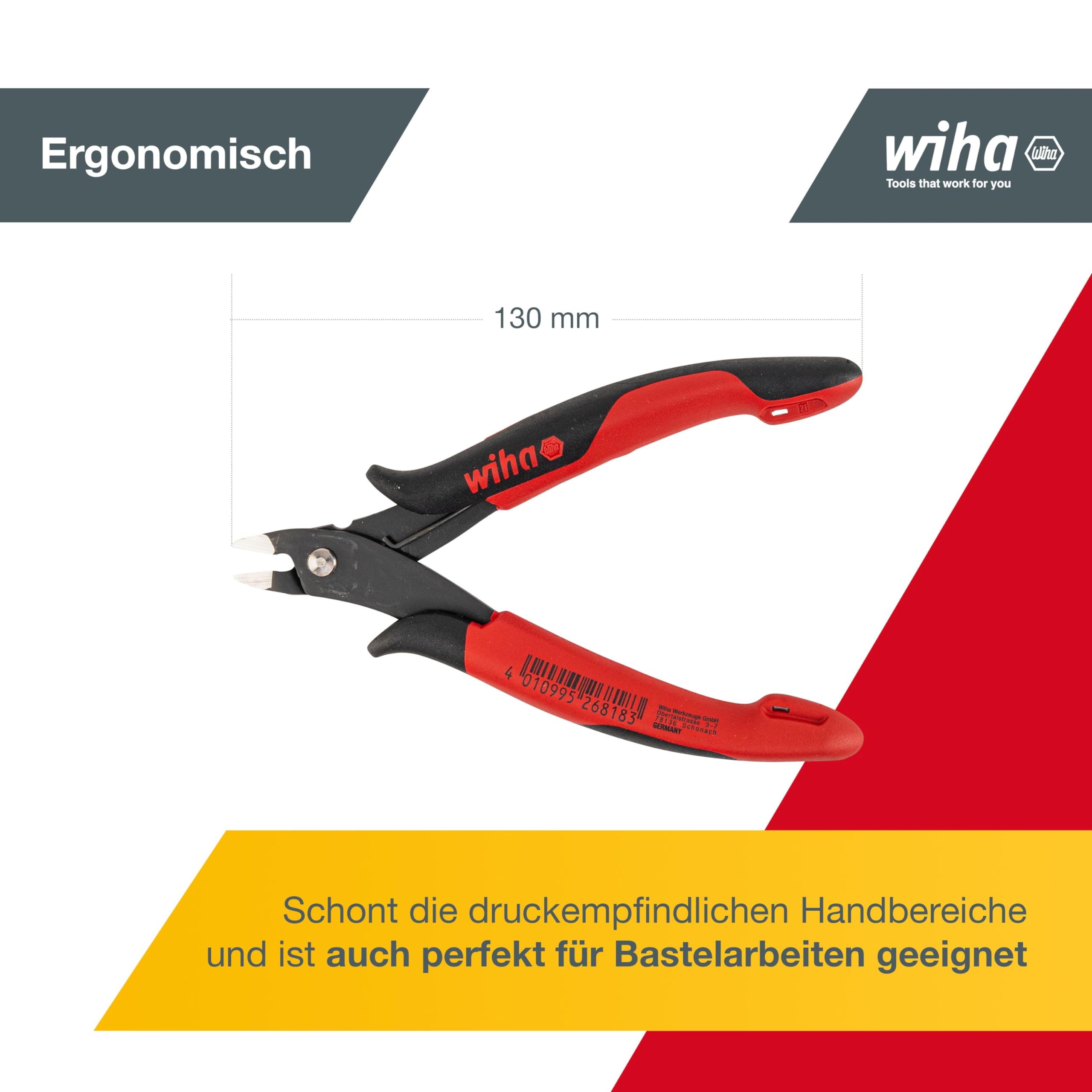 wiha-pr-zisions-seitenschneider-elektronik-27391-130-mm-breiter-spitzer-kopf image 3