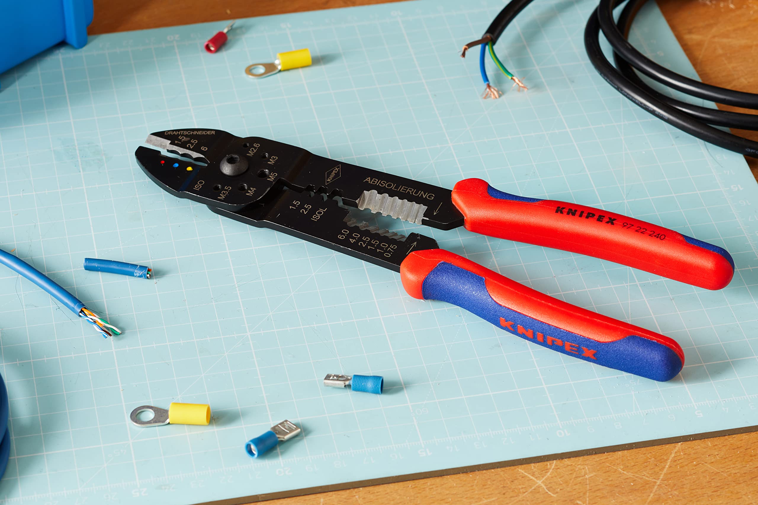 knipex-crimpzange-97-22-240-f-r-kabelschuhe-0-5-6-0-mm-mit-schneid-und-abisolier image 2