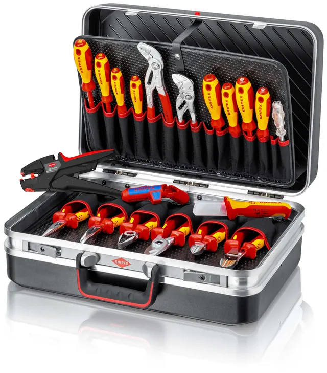 knipex-00-21-20-werkzeugkoffer-vision24-elektro-20-teilig-24-l image 1