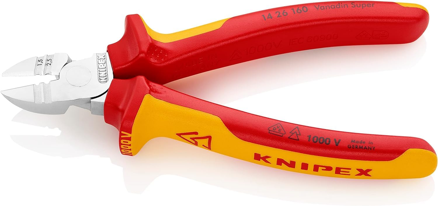 knipex-14-26-160-sb-abisolier-seitenschneider-verchromt-160-mm-vde image 2