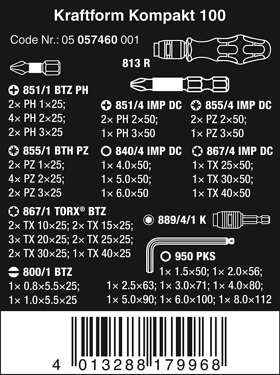 wera-kraftform-kompakt-100-05057460001-bit-und-werkzeug-set-52-teilig image 2