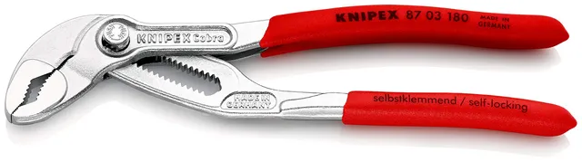 knipex-cobra-87-03-180-hightech-wasserpumpenzange-180-mm-verchromt image 1