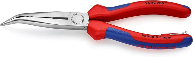 knipex-flachrundzange-storchschnabelzange-26-22-200-t-bk-200-mm-mit-schneide image 1