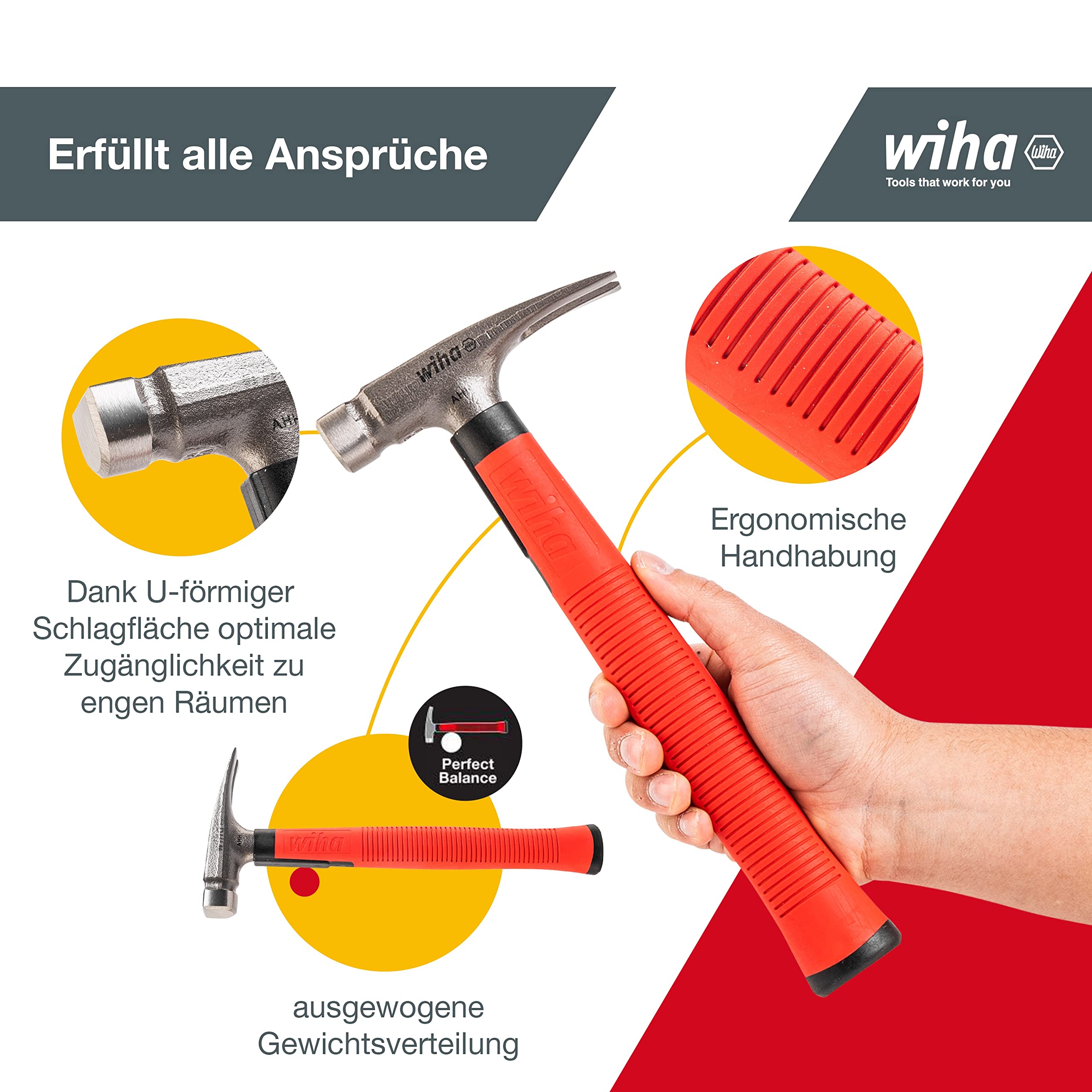 wiha-42071-elektriker-hammer-300-g-mit-flachem-stielboden-f-r-kabel-und-d-bel image 2