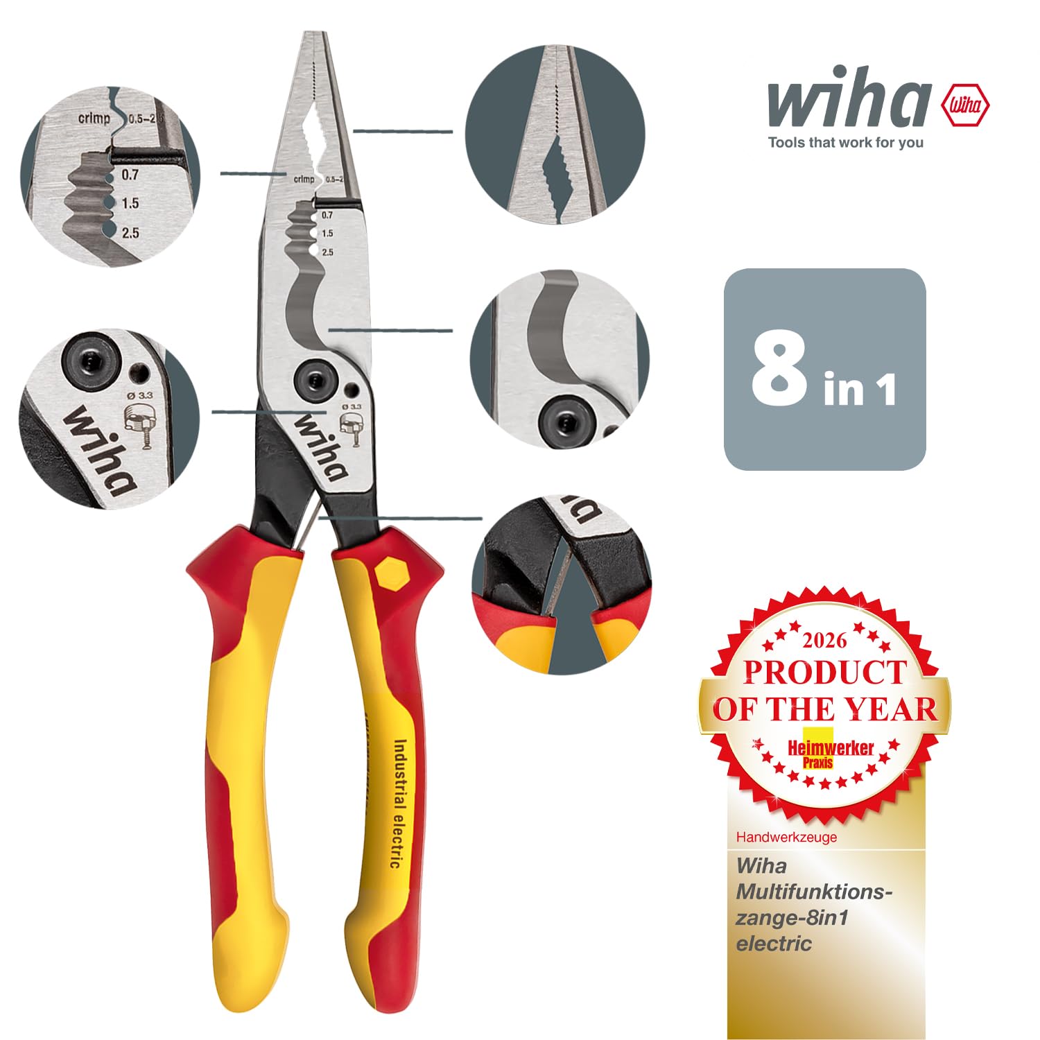 wiha-45705-multifunktionszange-8in1-f-r-elektriker-crimpen-abisolieren-schneiden image 2