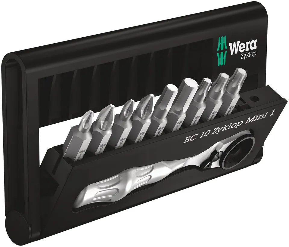wera-bit-check-10-zyklop-mini-1-bit-ratsche-1-4-zoll-87-mm-10-teilig image 1