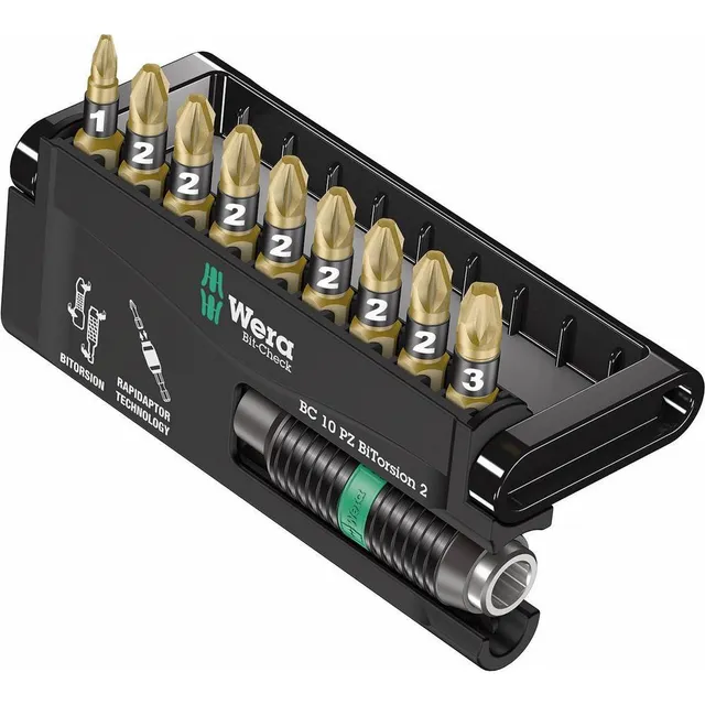 wera-bit-check-10-pz-bitorsion-2-bit-sortiment-10-teilig-05347153001 image 1