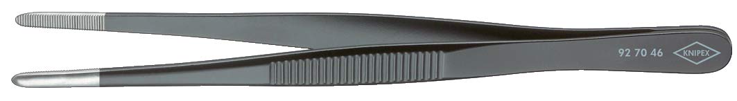 knipex-pr-zisions-pinzette-92-70-46-stumpfe-form-145-mm-schwarz image 1