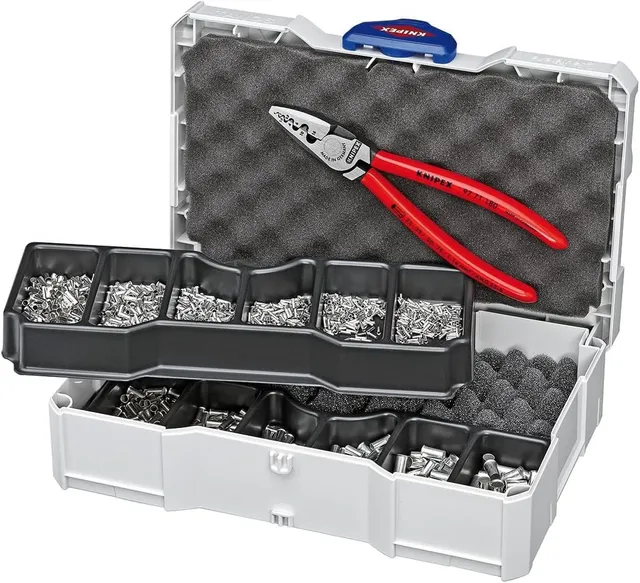 knipex-crimp-sortiment-f-r-aderendh-lsen-97-90-05-mit-crimpzange-97-71-180-im-ta image 1