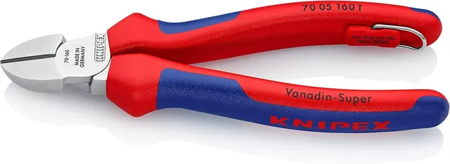 knipex-70-05-160-t-bk-seitenschneider-160-mm-verchromt-mit-absturzsicherung image 1