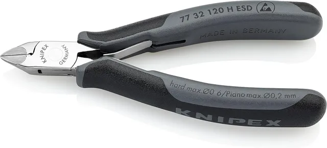knipex-elektronik-seitenschneider-77-32-120-h-esd-120-mm-mit-hartmetallschneide image 1